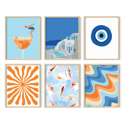 Haus And Hues Seascape Posters Gallery Wall Art Set Of 6 - Beach And Coastal