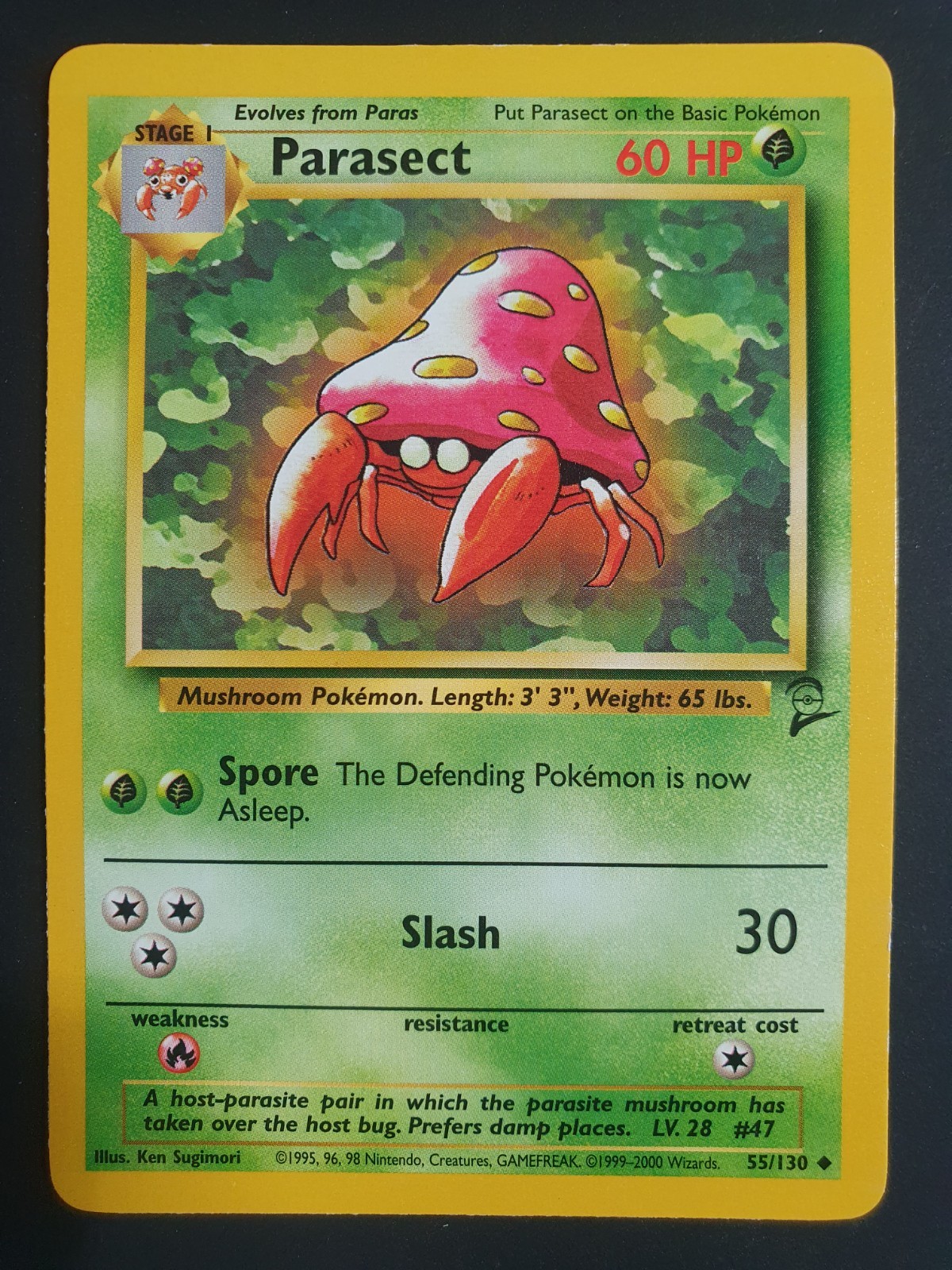 Parasect 55/130 - Base Set 2 - Pokemon Card - Excellent Condition