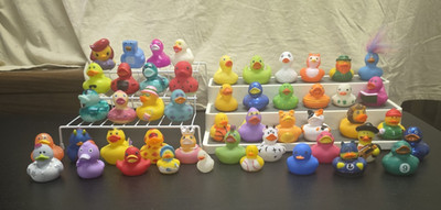 Mixed Lot of 49 Rubber Duck Duckies Toys Bath Jeep Cruise Party EUC