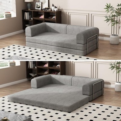 Corduroy Convertible Sleeper Sofa Bed Modular Folding Mattress Couch No Assembly