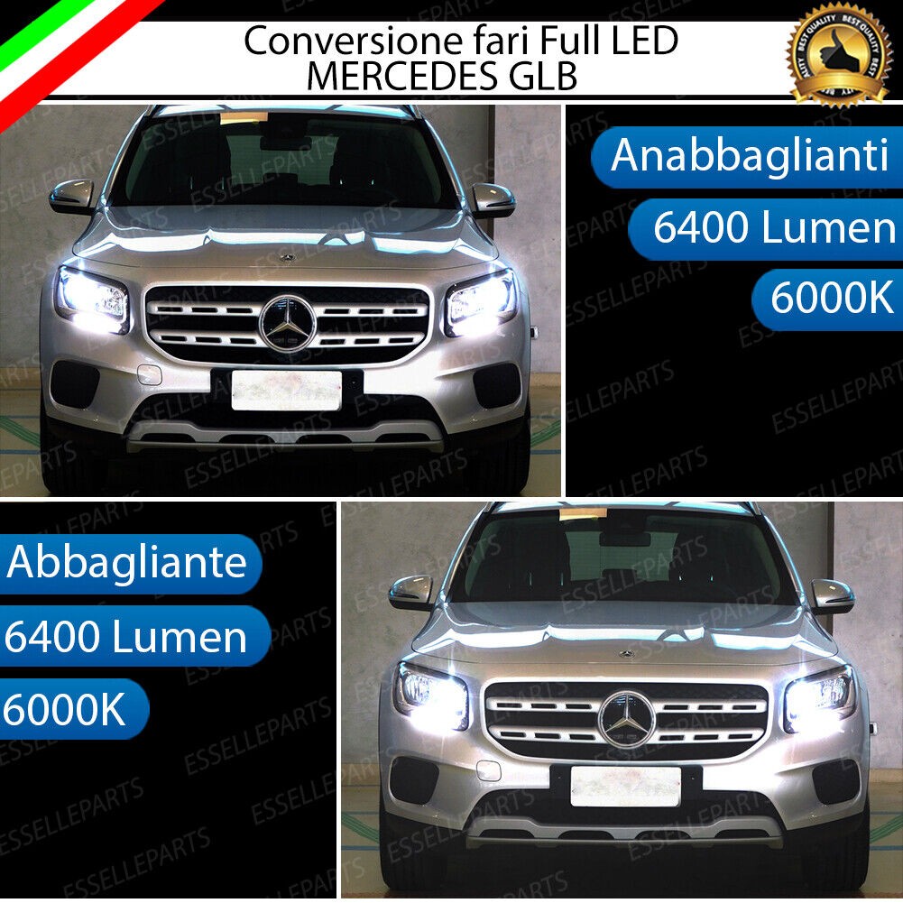 CONVERSIONE FARI A LED MERCEDES GLB X247 ANABBAGLIANTI + ABBAGLIANTI 6000K