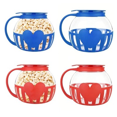 Borosilicate Glass Microwave Popcorn Maker With Lid Popping Popcorn Maker Jar