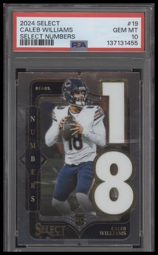 2024 Panini Select #19 Caleb Williams Select Numbers RC PSA 10