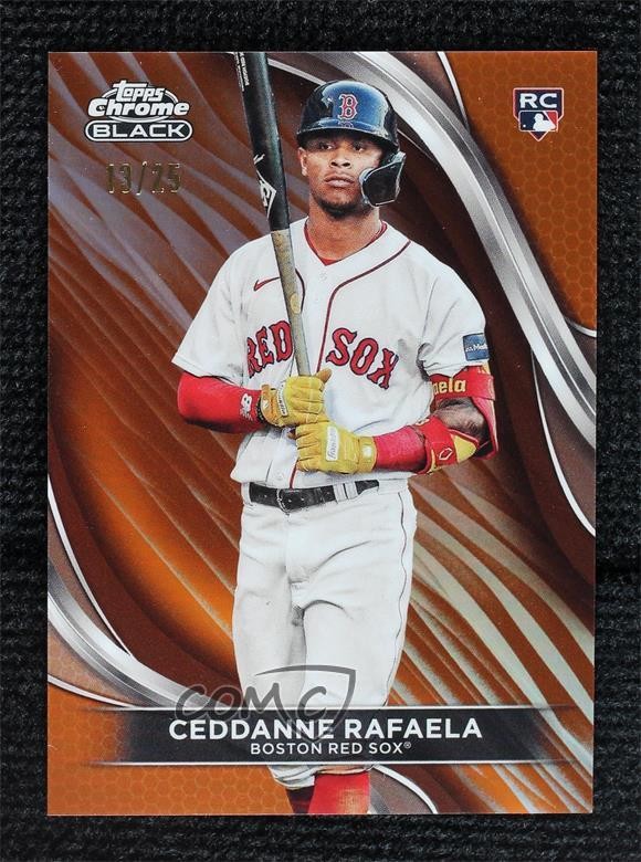 2024 Topps Chrome Black Orange Refractor /25 Ceddanne Rafaela #57 Rookie RC