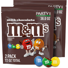 M M'S Milk Chocolate Candy, Party Size, 38 oz Resealable Bag, Pack of 2, for Par