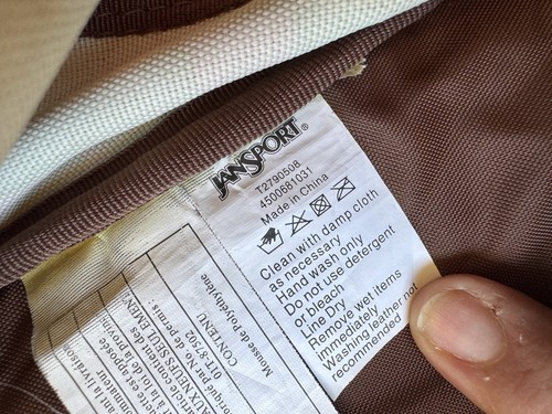 JanSport Crossbody Backpack T2790508 Brown pink Geometric - Picture 10 of 12