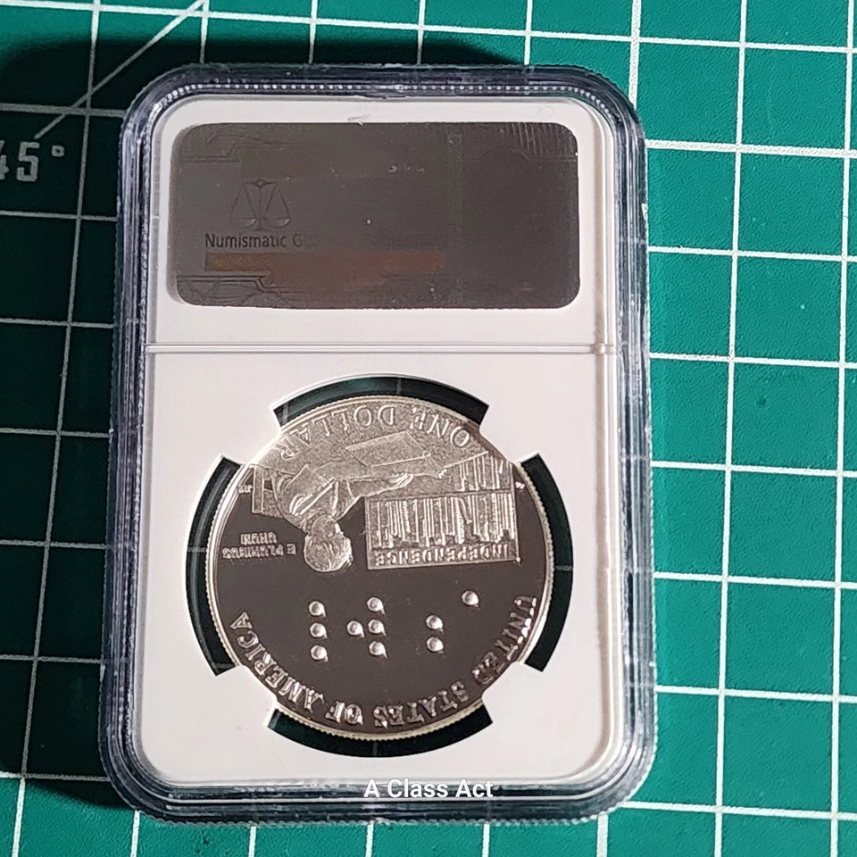 2009 P LOUIS BRAILLE COMMEMORATIVE SILVER DOLLAR NGC PF69 ULTRA CAMEO T8817 - Image 3 of 4