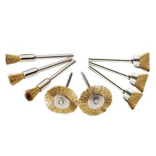 9PCS Brass Wire Cup Wheel Brush Set For Drill Steel Metal Cleaning Rust Sanding