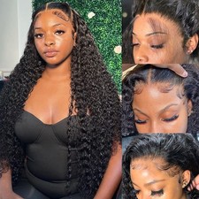 13x6 HD Lace Front Wig Human Hair 180 Density Deep Wave Lace Front Wig for Women