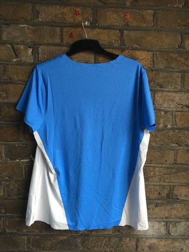 BNWT Ladies M&S Goodmove Azure Blue Short Sleeve Top Size UK 20 - Picture 2 of 5
