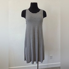 Old Navy Jersey Knit Dress Black White Stripes Sleeveless Loungewear Casual S