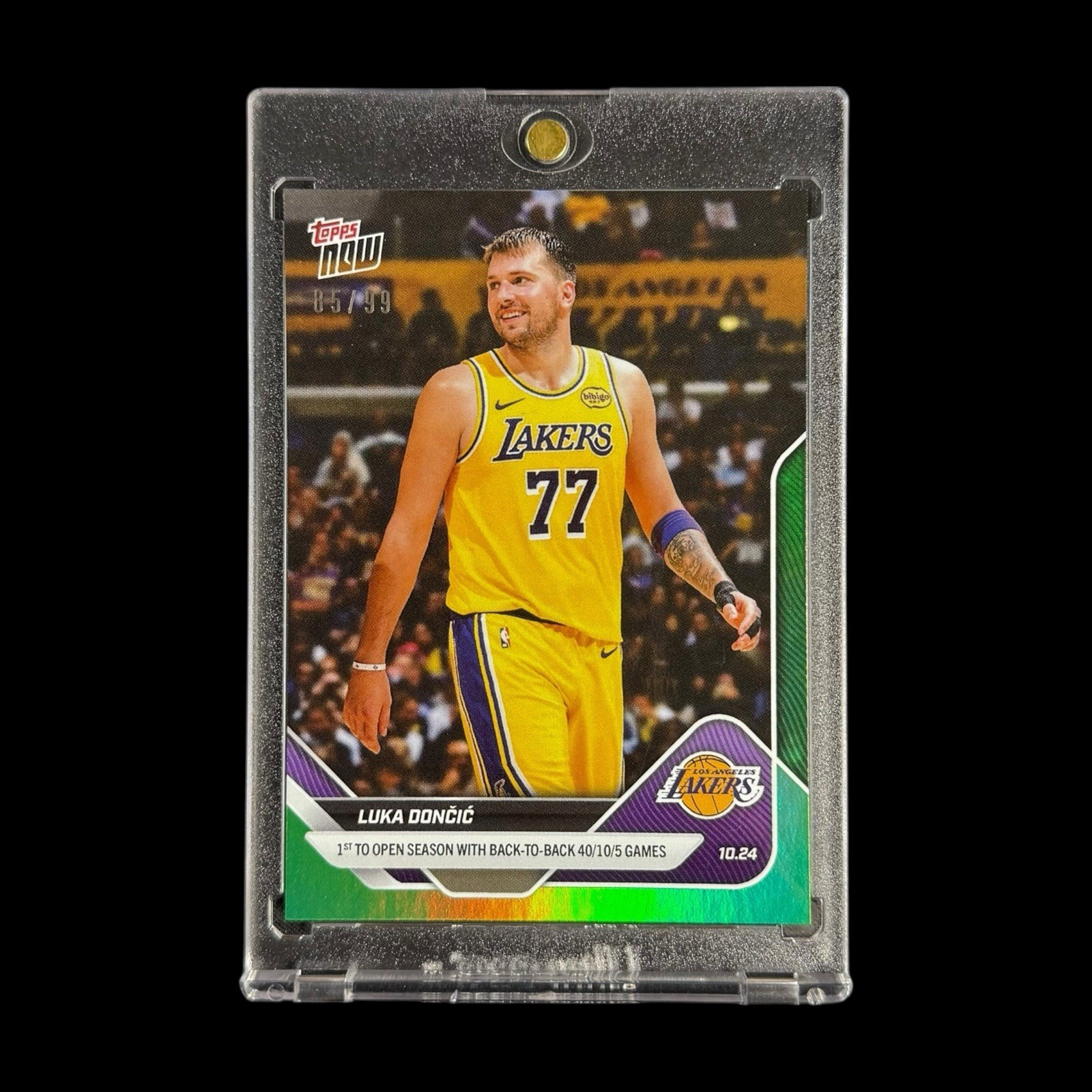 2025-25 Topps Now NBA #24 Luka Doncic Green Foil /99 Lakers