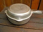 Nice Wagner Ware #1402 double skillet nickel plated vintage Sydney “O” Flat
