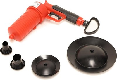 Rothenberger Industrial Pressluft Rohrreiniger inkl. 4 Gummiadapter I Rohr frei