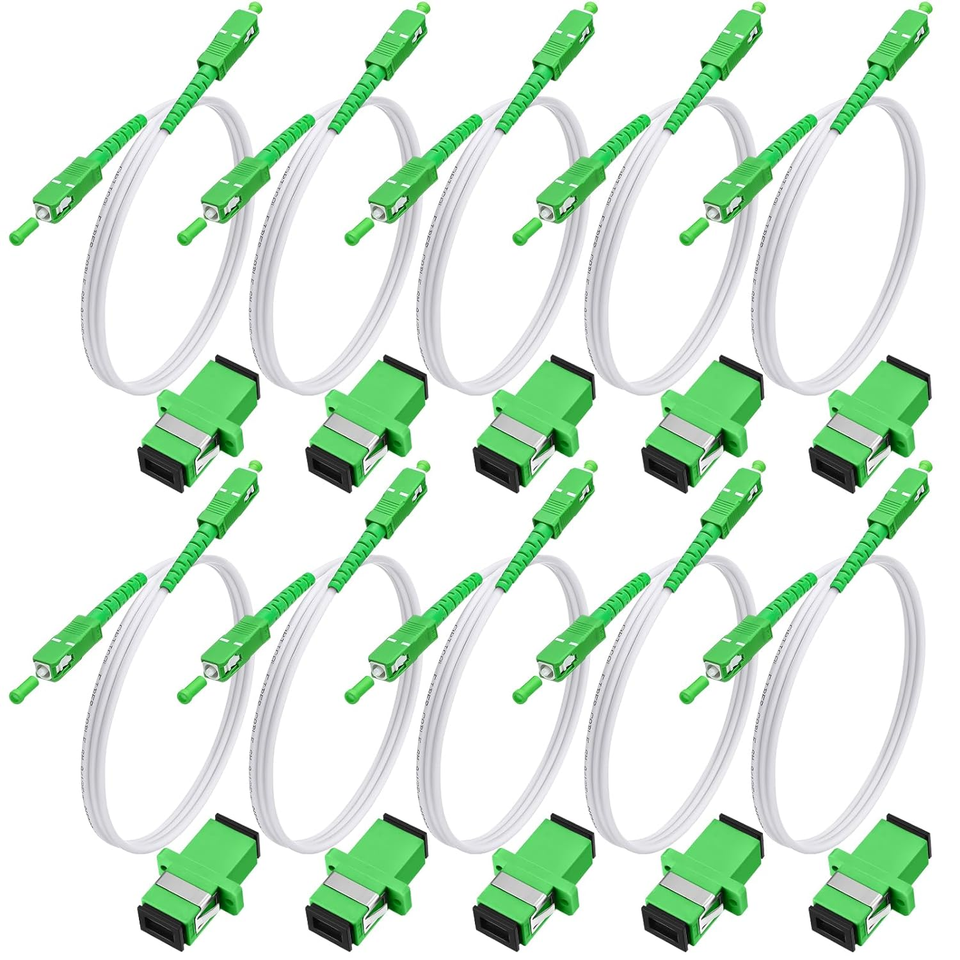 10 Pack 3ft / 1M SC/APC to SC/APC Fiber Optic Internet Cable Single ...