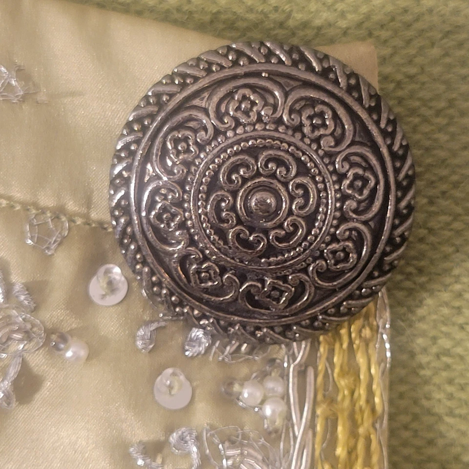 Cárdigan Granate Hill Suéter Angora Seda Adornado S Hada Capricho De Colección Foto 4 de 4