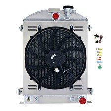 3 Row Aluminum Radiator For 1928 1929 1930 1931 Ford Model A Chevy Gm V8 16 Fans