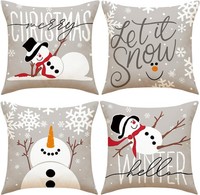Weihnachtskissen Kissenbezug 45X45 Cm 4Er Set Dekokissen Weihnachtsdeko Deko