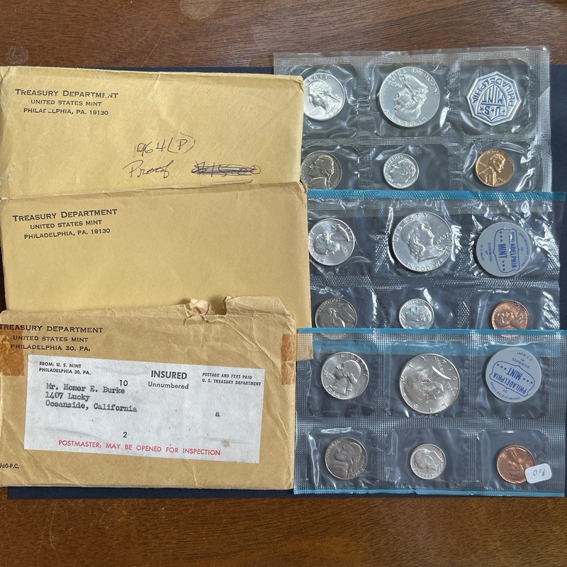 1960 - 1964 U.S. PROOF SET Lot Of 4 & Blister X 2 -  US Silver Coins - OGP