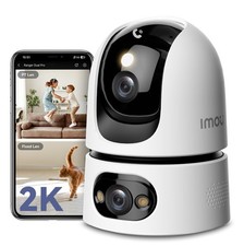 Imou 2K+2K Doppia Telecamera Sorveglianza Interno con Uomo/Animale, 2.4/5GHz Wi-Fi 360°
