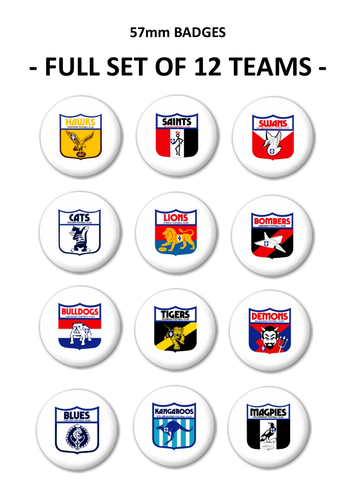 VFL Retro Footy Badge Button 57mm pin Aussie Rules Football Victoria vtg 1970s - Picture 42 of 46