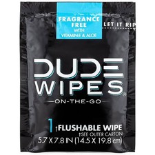 DUDE Wipes On-The-Go Flushable Wipes Single 44 Pks Free Shipping