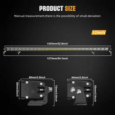 10/22/32/42/52"Dual Color DRL Led Light Bar Spot Flood Offroad Truck Driving 4WD