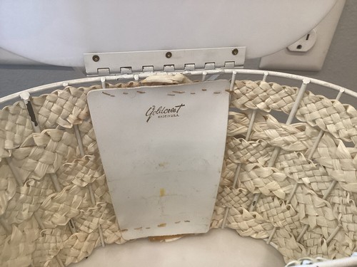 Vintage Goldcrest Handtasche weiß Metall & Stroh Mod Lucite? - Bild 8 von 19