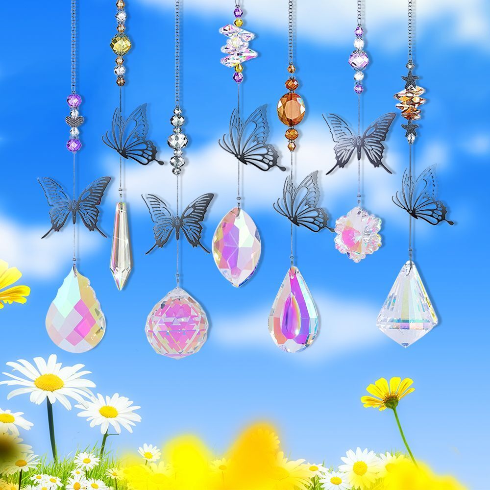 Catchers Hanging Crystals for Decoration Hanging Butterflies Crystal  Suncatcher