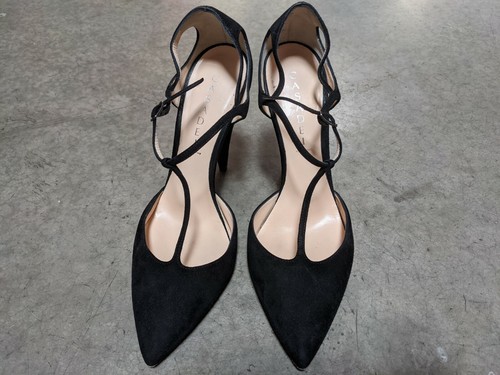 black suede t strap pumps