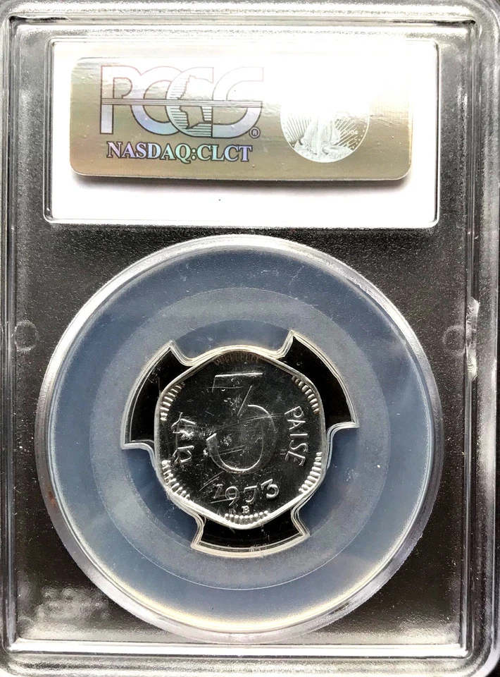 India 1973-B 3 Paise PROOF PCGS Graded PR 67 - Image 2 of 2