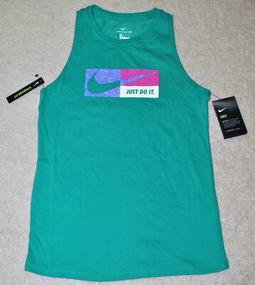 Nike Women's Green Dri-FIT Icon Clash Graphic Training Tank - Size XS