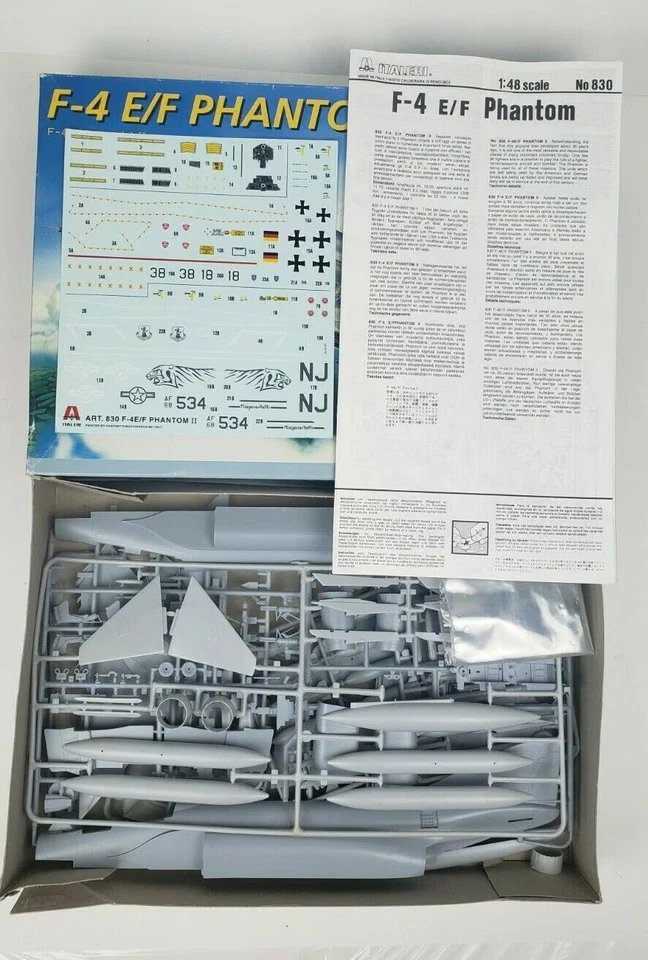 Italeri n. 830 - F4 E/F Phantom II - 1/48 (Testors)  rare box vintage - Immagine 4 di 4