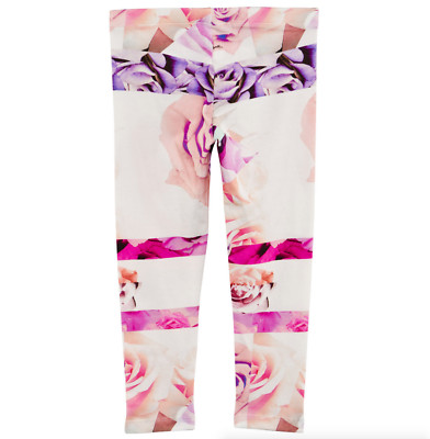 Roberto Cavalli L108443 Multicolor Rose Print Legging Girl's Kids Size 10
