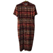 J.STEVENS BY CAROLE ESCRITOR SOUTHWEST RED VINTAGE DRESS WOMENS 16