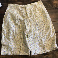 VINTAGE 70s White Blue Orange Flowers Fun Shorts Mod Retro Small With Tags