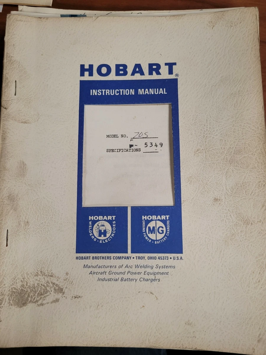 Old Hobart Welder Manuals
