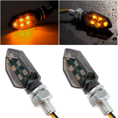 2x LED Motorrad Blinker Lauflicht 12V Universelle Blinkleuchten Gelb E24-Geprüft