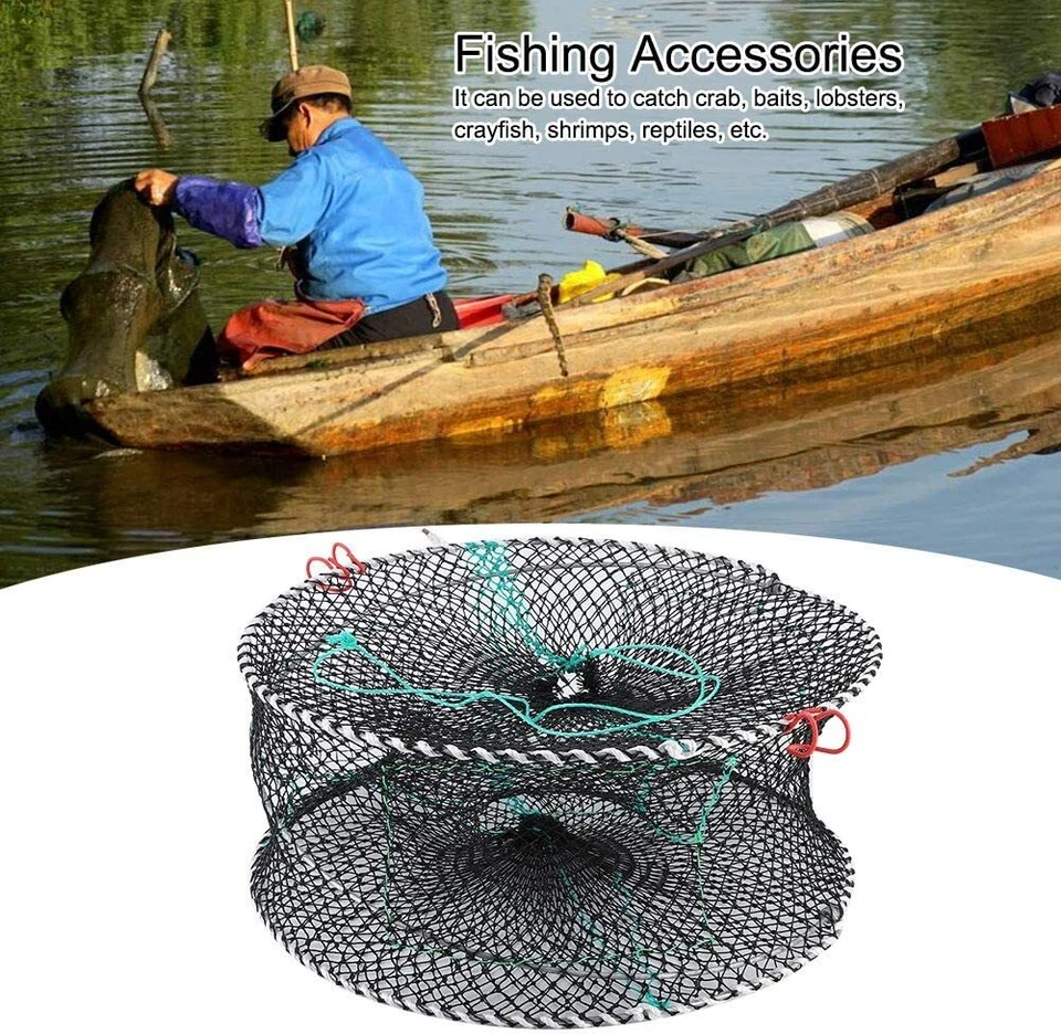 Köderfischreuse Fischreuse Aalreuse 60cm Krebsreuse Fischnetz Faltbar - Bild 3 von 4