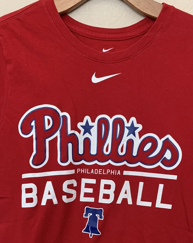 Nike Philadelphia Phillies T Shirt MLB Baseball Red Dri-Fit MENS Size S