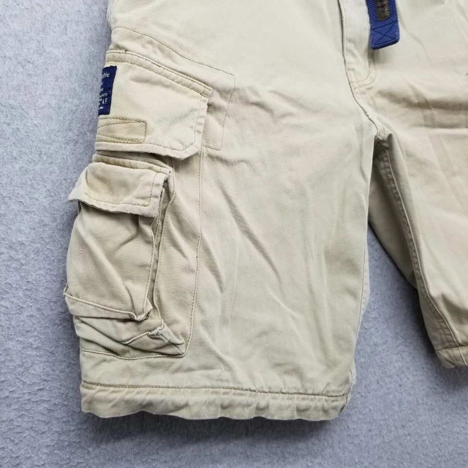 Pantalones Cortos Carga Abercrombie & Fitch Juveniles Grandes Bronceados Bolsillos Cinturón Niños Foto 2 de 4