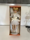 Porcelain Blonde Ballerina Doll 16" With Stand Vintage 1980's White Outfit — photo 1