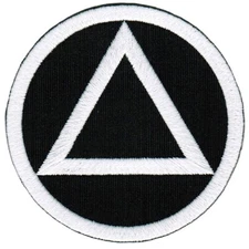 ALCOHOLICS ANONYMOUS PATCH AA BLACK WHITE embroidered iron-on token SOBRIETY new