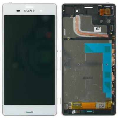 Original Sony Xperia Z3 D6603 Display LCD Touch screen Glas Rahmen weiß