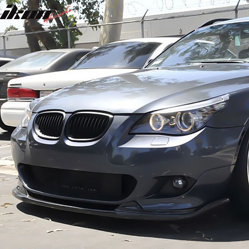Fits 04-10 BMW E60 5 Series H Style Front Bumper Lip Spoiler PU Unpainted 1PC - Image 2 of 4