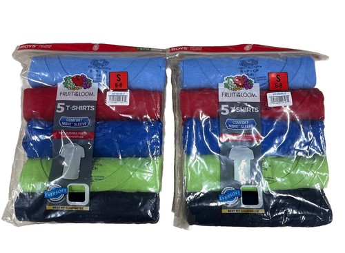 Fruit of the Loom Boys' Cotton Variety T Shirt Pack Size Small 6/8 2 Pack - Picture 1 of 3