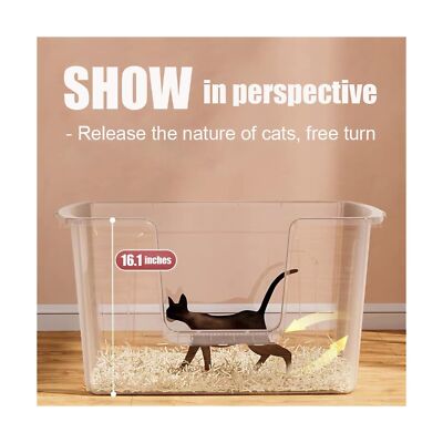 Vealind XXL Jumbo Cat Litter Box with High Sides Kitty Litter Box for  Indoor ... | eBay