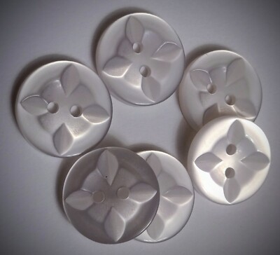 3/4'' White Star Design Craft/Clothing Buttons