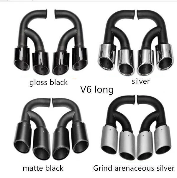 2x Tubo silenciador de escape de acero inoxidable para Porsche Cayenne V6/V8 2011 2012-2014 Foto 3 de 4