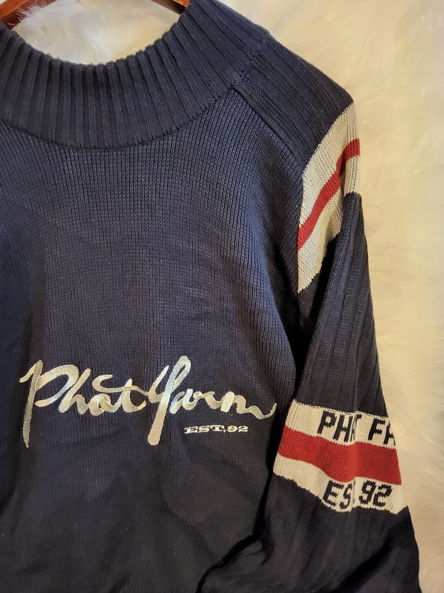 90s y2k PHAT FARM ニットセーター ノースカロライナブルー 刺繍 $_12.JPG?set_id=880000500F